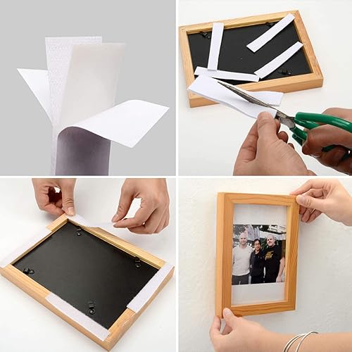 Miniatura 4 de BRAVESHINE Tiras de gancho y bucle con adhesivo de doble cara  12 juegos de cinta adhesiva pesada para decoración de pared, manualidades, colgar