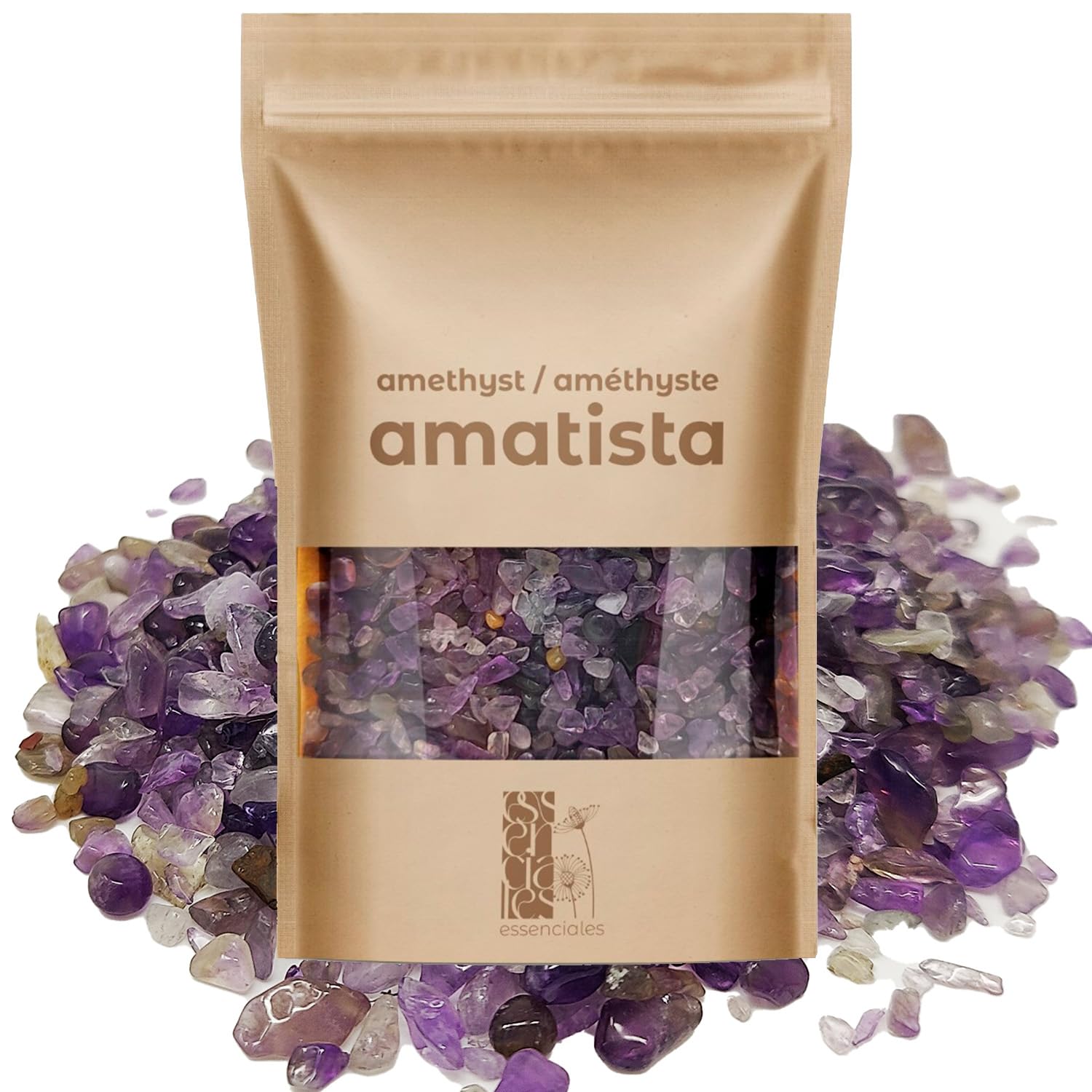 Imagen de catálogo asociada a Cristales de Amatista 100% Naturales para Aliviar el Estrés y Mejorar el Sueño - 80g de Piedras