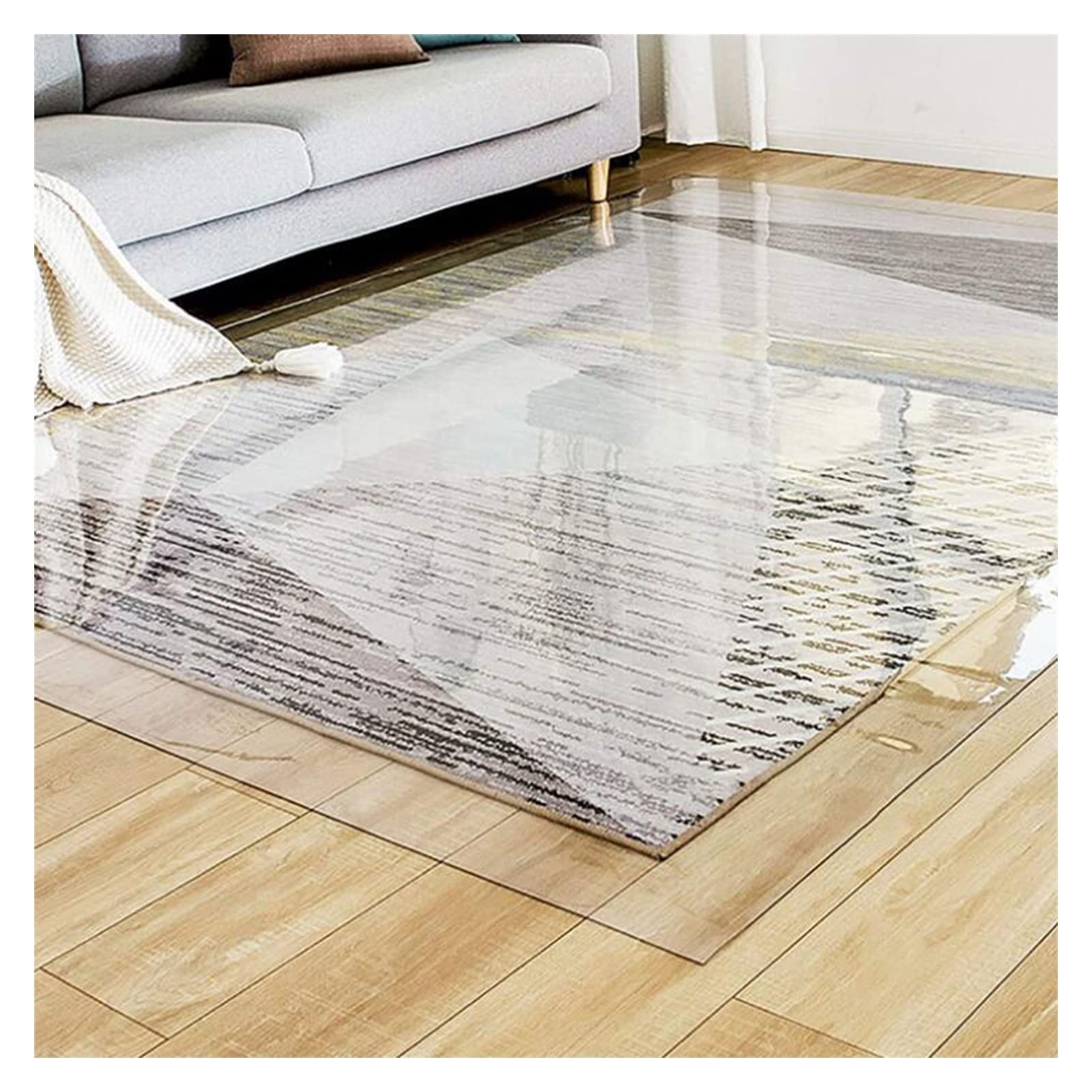Protector de Piso de plástico de Vinilo Transparente, tapete de Rueda Deslizante de PVC, Protector para Pisos de Madera, Cubierta Protectora de Alfombra de Vinilo de plástico Transparente, Apto para