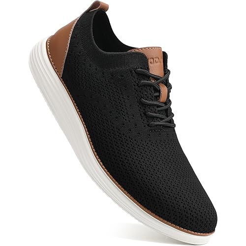 VILOCY Men's Casual Dress Sneakers Lace-Up Oxfords Business Mesh Breathable Walking Shoes Tennis Comfortable