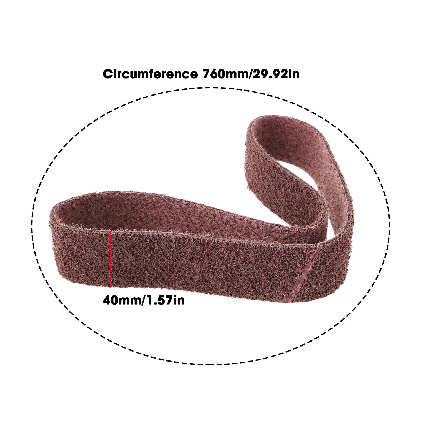 The Lord of the Tools 40x760mm Nylon Sanding Belt 240 Grit Non-Woven Abrasive Belt for Metal Granding (Red) - Image 4
