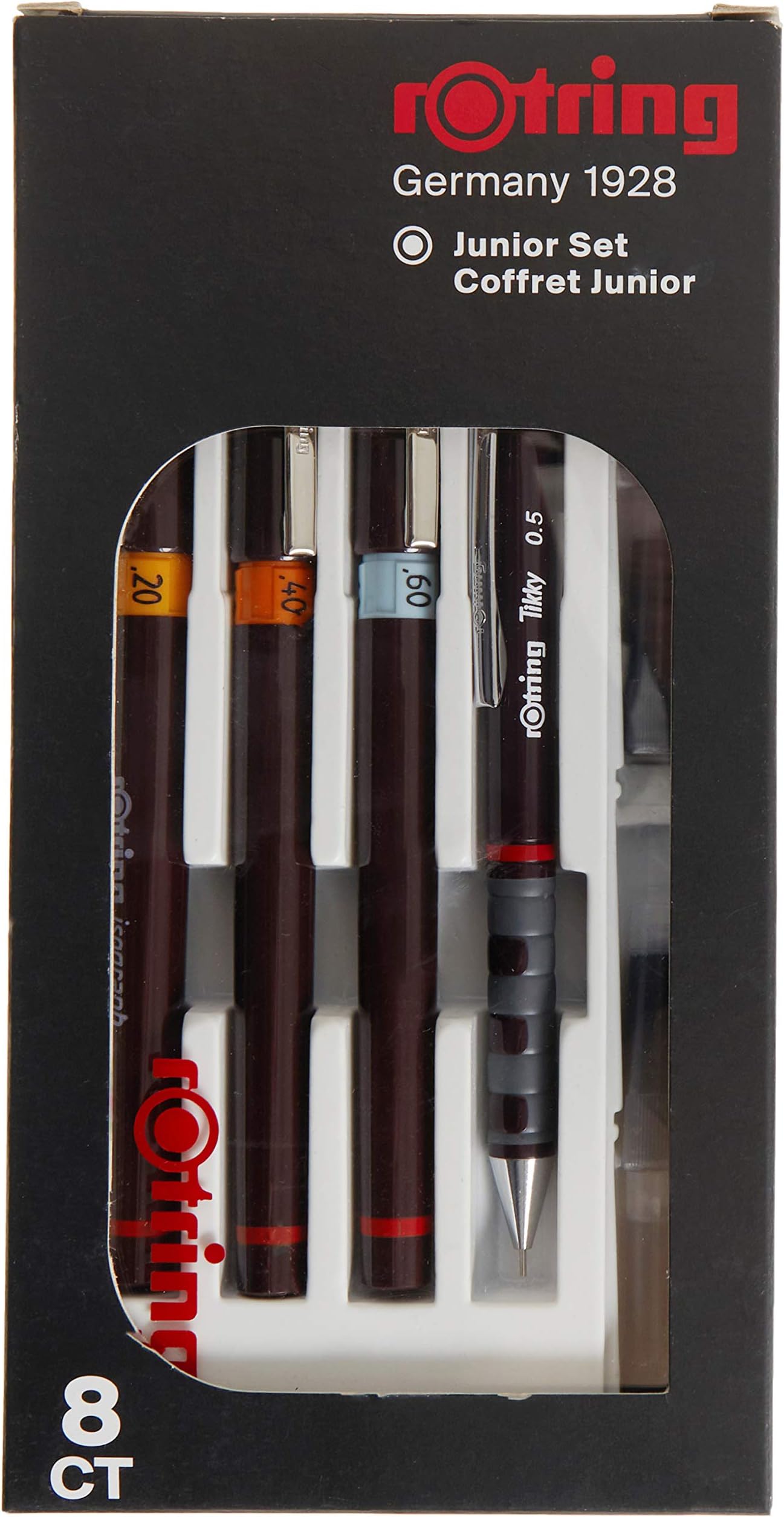 Isograph Junior Set 3X Technical Pens (0.20mm, 0.40mm, 0.60mm) + Accessories