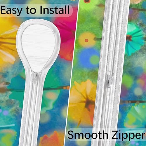 Miniatura 10 de Mantel para exteriores con diseño de estrella de mar y conchas de mar con cremallera y agujero para paraguas, cubierta de mesa impermeable con