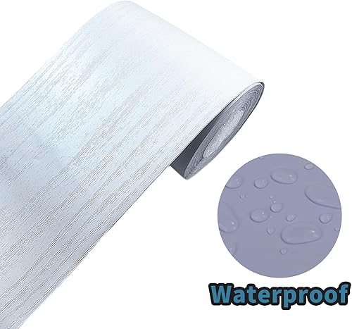 Vista 23 de YESUS Marco de papel tapiz 3D de grano de madera gris oscuro de 3.93 pies (32.8 ft), extraíble, PVC, impermeable, para despegar y pegar, adhesivo