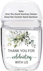 36 Hand Sanitizer Labels Thank You Wedding Bridal Shower Birthday Party Baby Shower