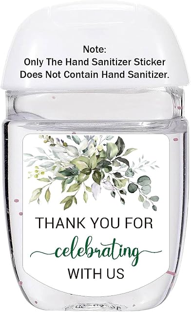 36 Hand Sanitizer Labels Thank You Wedding Bridal Shower Birthday Party Baby Shower