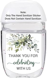36 Hand Sanitizer Labels Thank You Wedding Favor Stickers, Labels for Weddings, Bridal Showers, Birthdays, Parties, Baby Showers. Not Contain Hand Sanitizer.