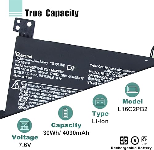Miniatura 2 de L16C2PB2 L16M2PB1 - Batería de repuesto para Lenovo IdeaPad 330 Batería 330-15IKB 320-15IKB 320-15AST 320-15AST 320-15AST 320-14AST Series