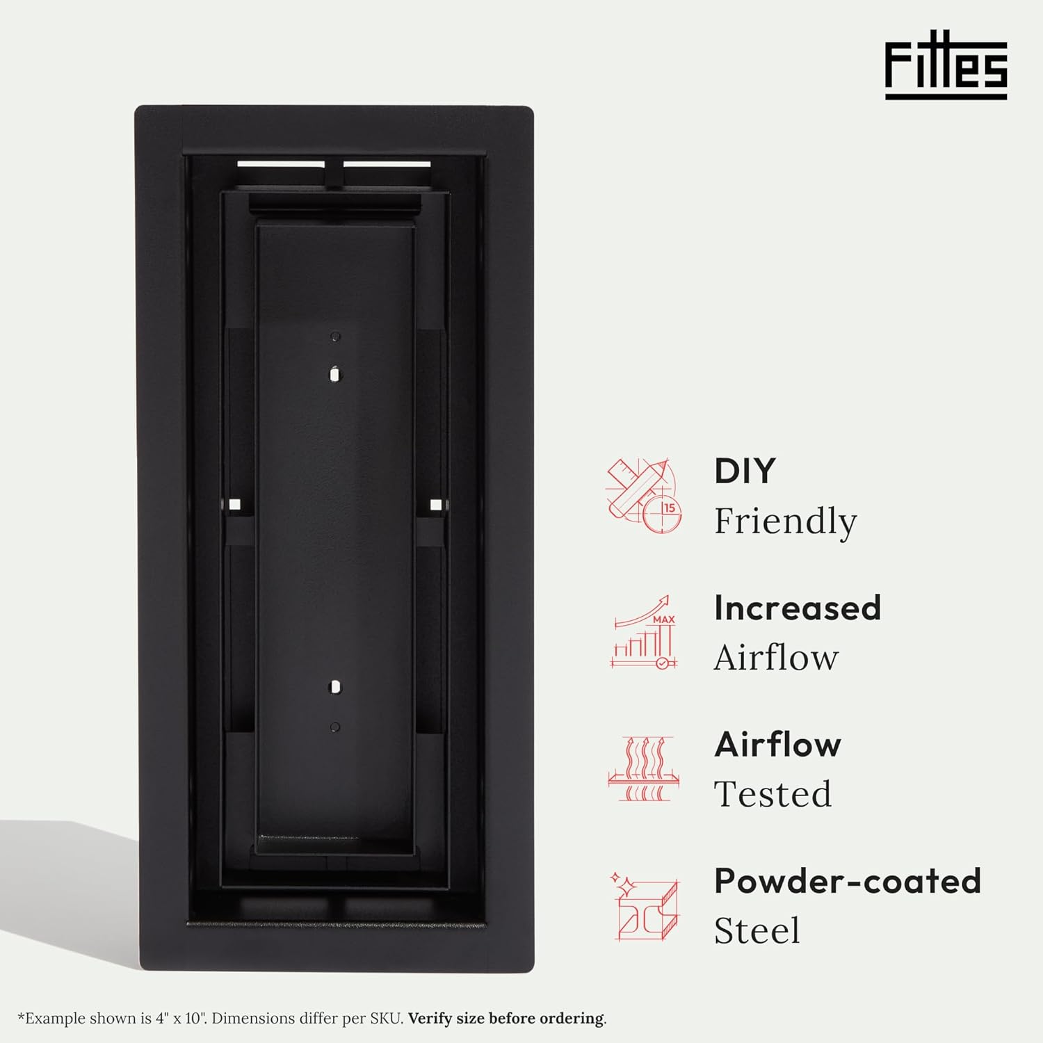 Fittes Framed Floor Vent [Luxe+], Steel HVAC Air Return Register Cover, Customizable Adjustable Increased Airflow Solution for Home Floor, 15-Min DIY Install, Damper Included – 6"x14" – Matte Black