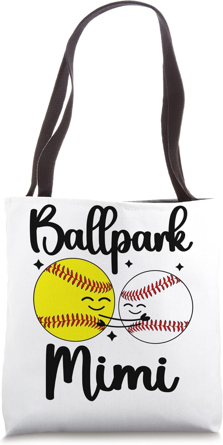 Ballpark Mimi Baseball Softball Mimi Grandma Tote Bag