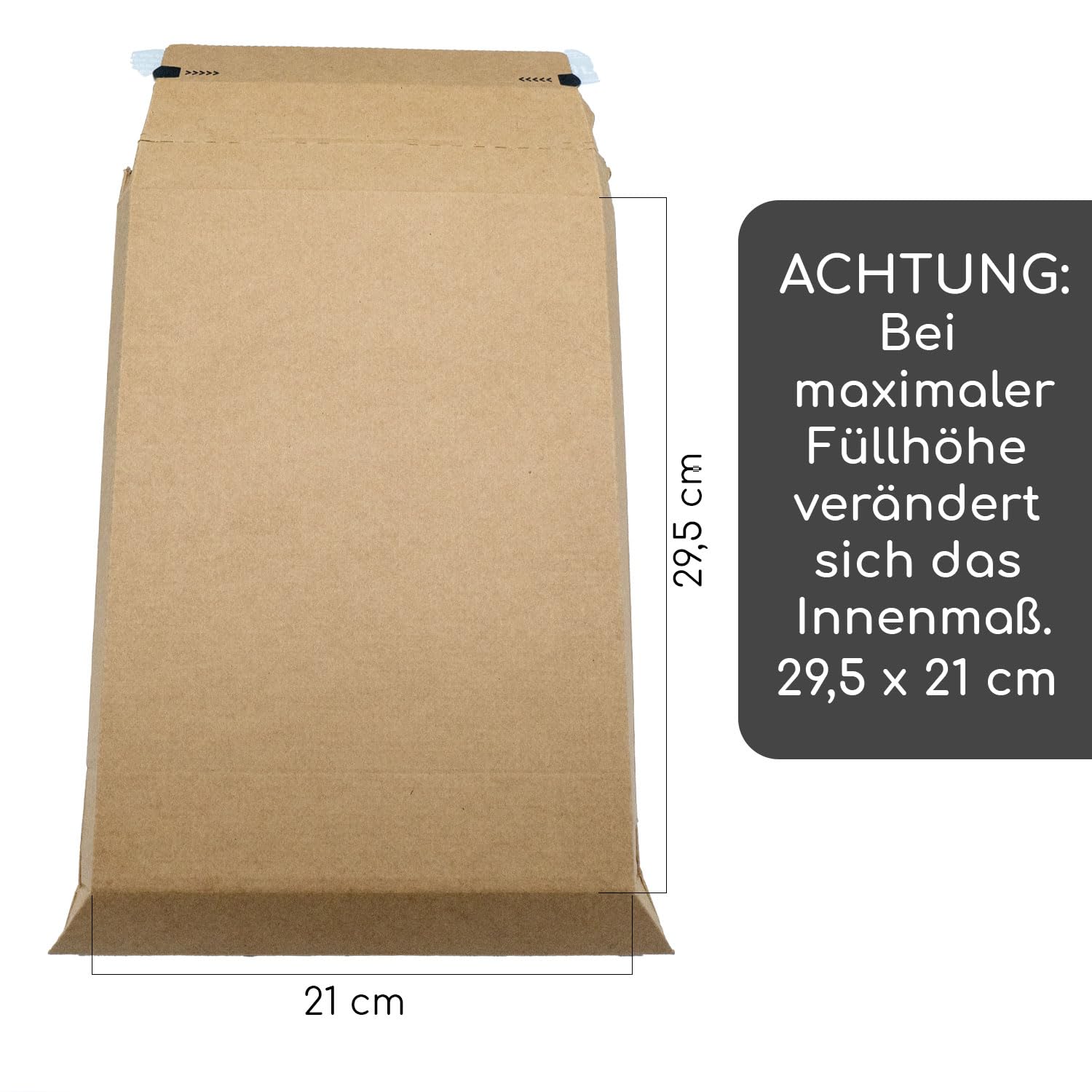 easydruck24 Versandtasche Premium DIN A4+ braun aus Wellpappe I progressPACK PP W01.04 I 235 x 337 x bis 35 mm I 25-er Pack I az164