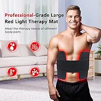 Vista 6 de Alfombrilla de terapia de luz roja para cuerpo - 360 LED grande de terapia de luz roja e infrarroja manta con luz infrarroja 850 nm y 660 nm