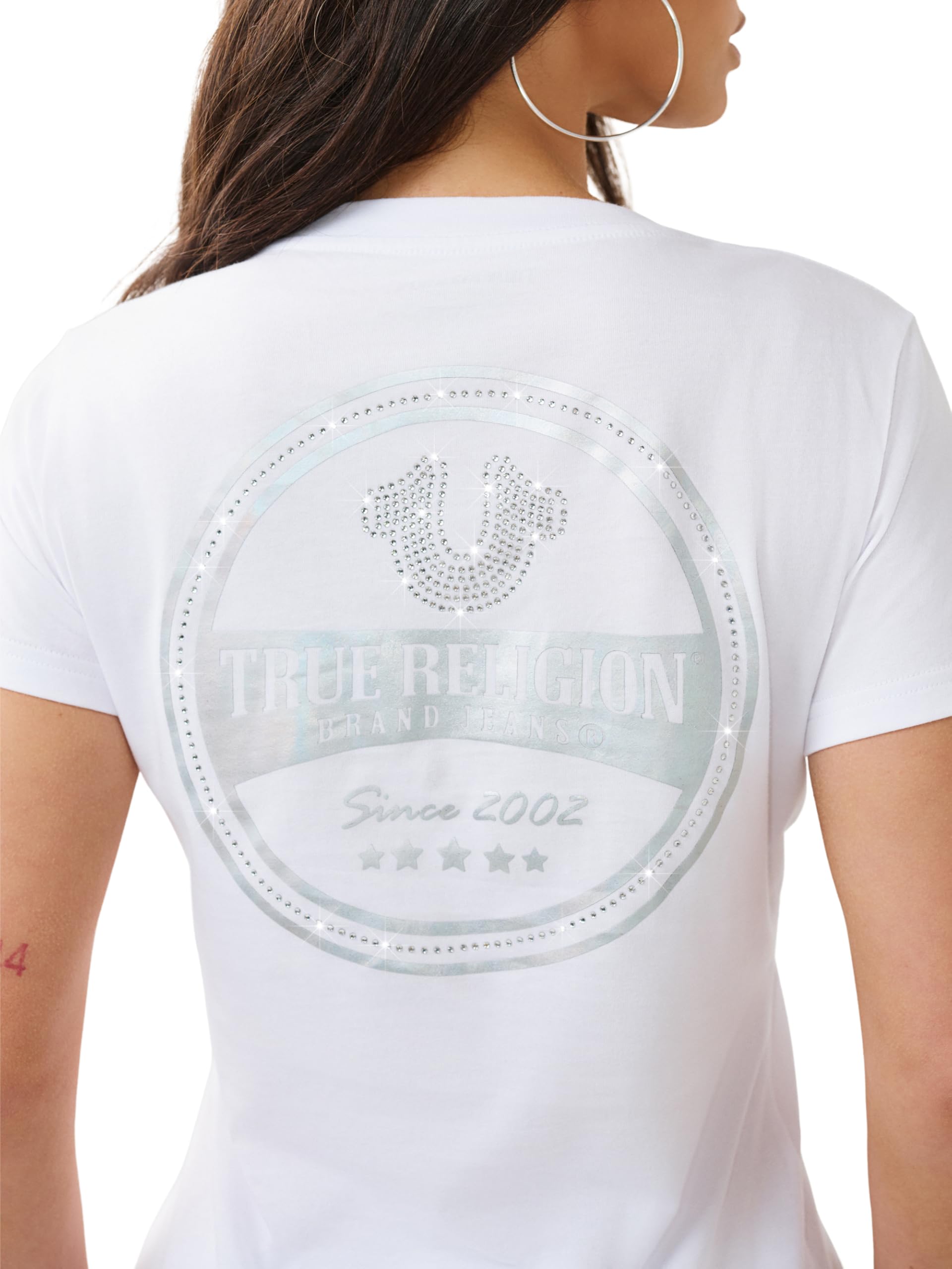 True Religion Damen Iridescent True Religion V Neck Tee T-Shirt (1er Pack)