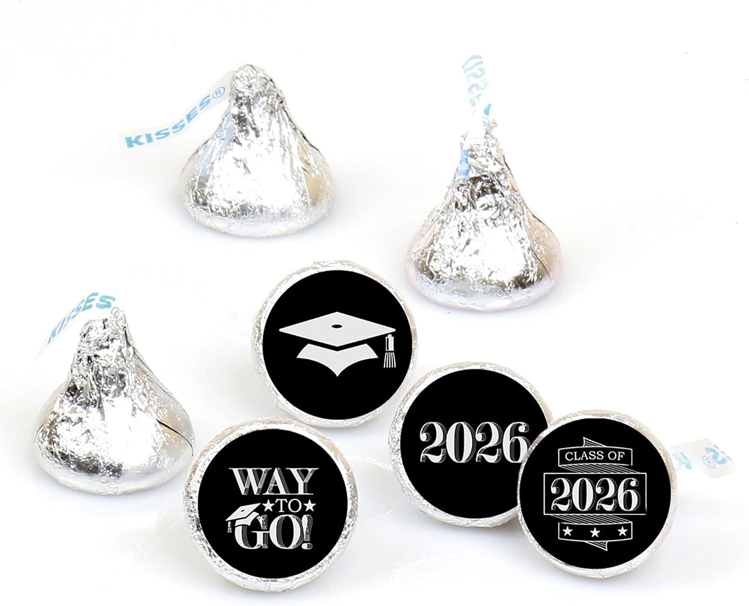 Big Dot of Happiness Graduation Cheers - Round Candy Labels 2026 Graduation Party Favors - Fits Chocolate Candy (1 Sheet of 108)