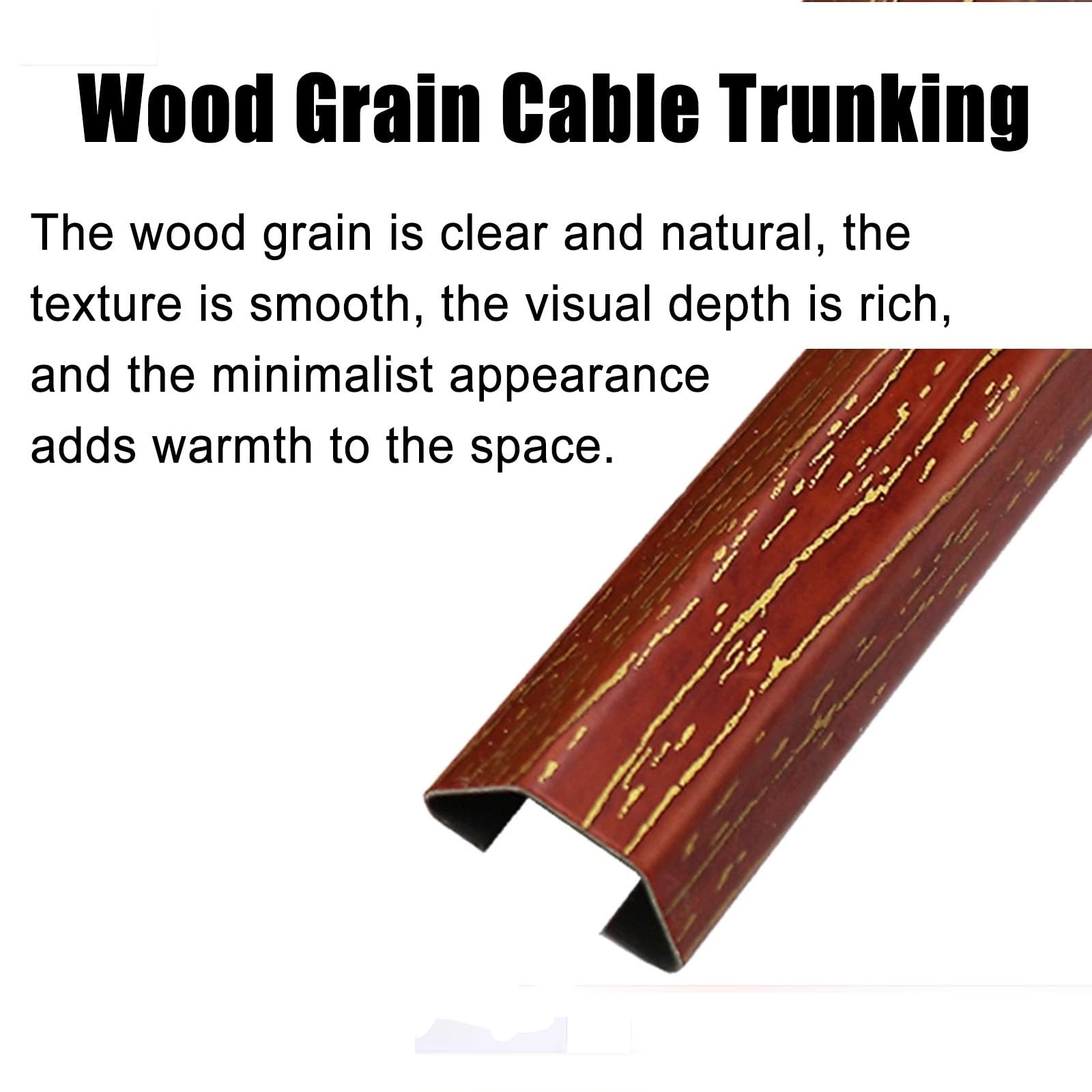 canalina passacavi muro Striscia copricavo con venature del legno Canalina per canalina per cavi in ​​matel marrone grigio marrone con supporto adesivo(Brown,W 50 MM L 180 CM)