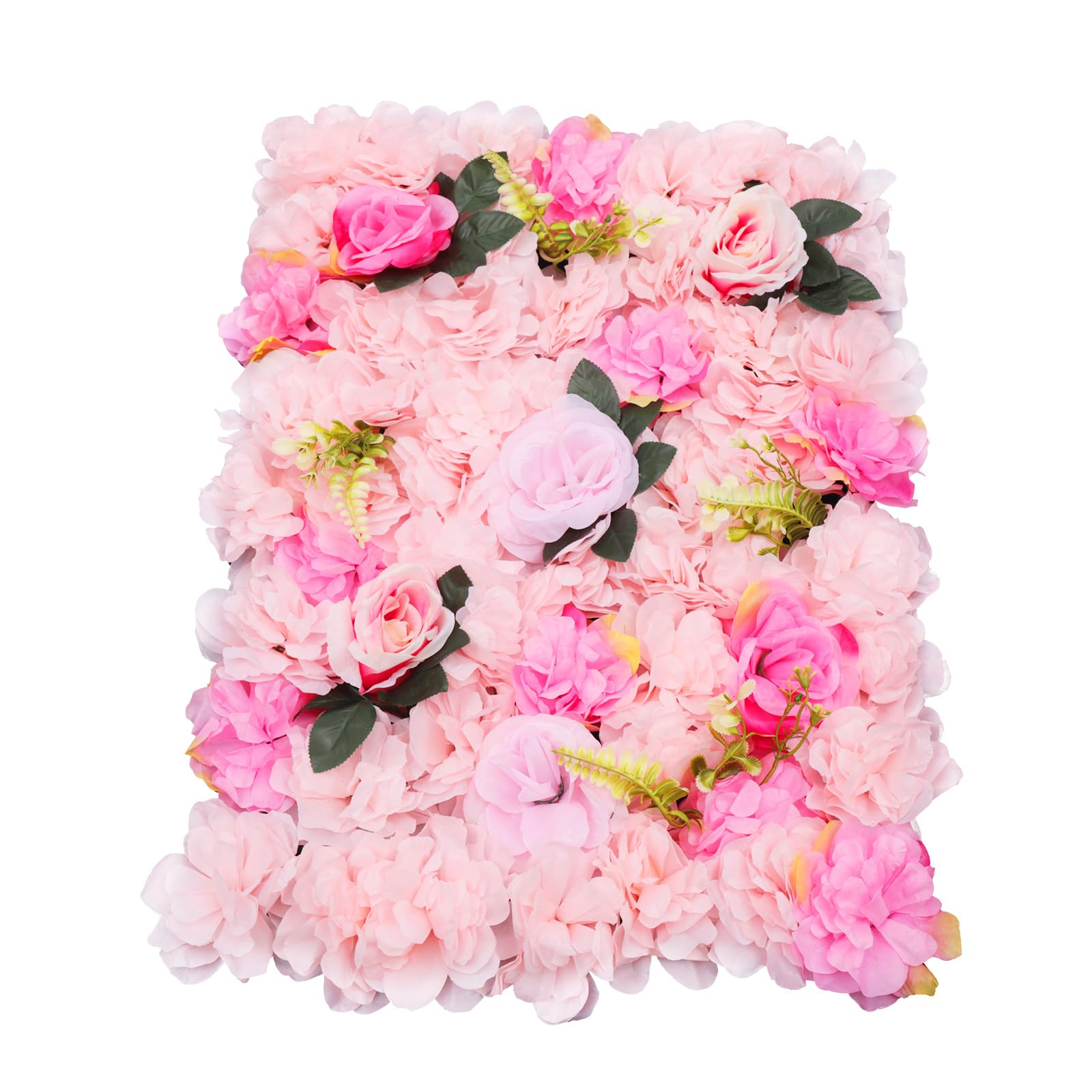 12 pareti di fiori artificiali, decorazione da parete, 40 x 60 cm, realizzata a mano, 4 kg, per matrimoni, feste, squadre, rose e piante acquatiche (rosa chiaro)