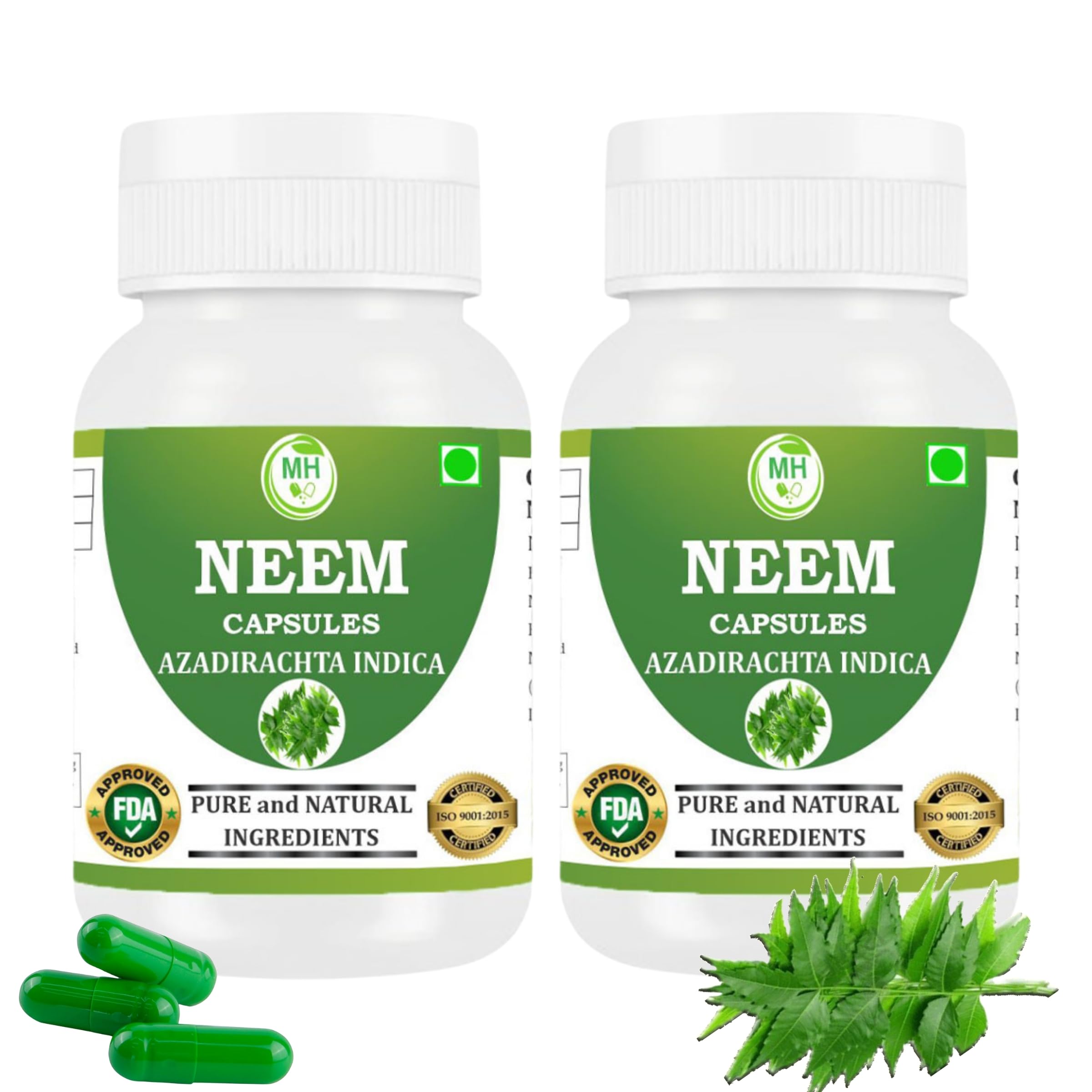 NEEM Capsules – 60 Veg Capsules | Pure Azadirachta Indica Extract | Natural Plant-Based Herbal Supplement | Ayurvedic Wellness Formula (pack of 1) — Amazon image 5
