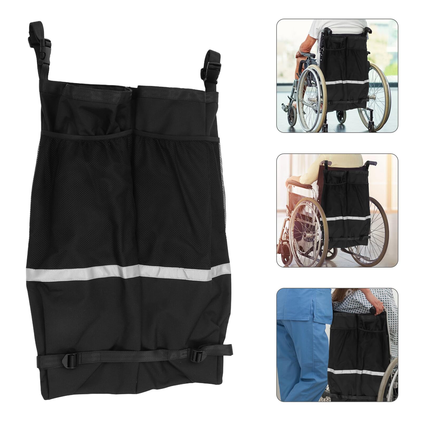 Bolsa para Tanques de Oxígeno Doble para Silla de Ruedas, Portátil con Correas Ajustables, Tela Oxford Resistente, Compartimento Lateral de Fácil Acceso para Viajes y Uso Diario