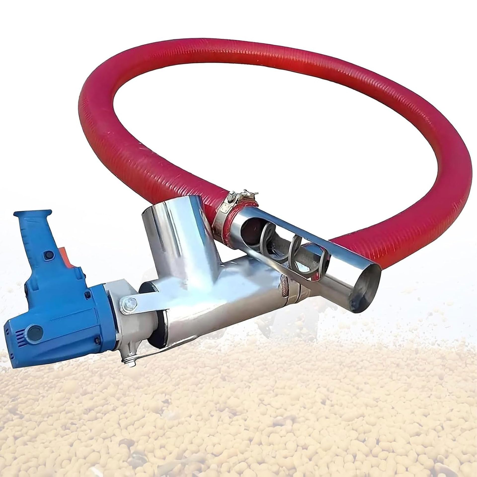 Sghjuy 1500W Portable Sand Powder Screw Conveyor with Hose Silver,1.5M