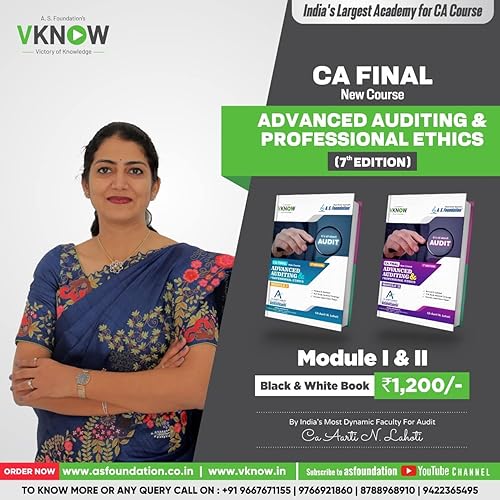 CA Final Audit Regular - 7th Edition Book by CA Aarti Lahoti (Module I &amp; II) - Black &amp; White Books