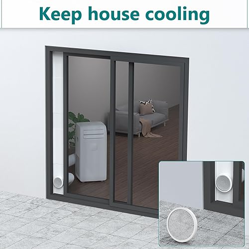 Miniatura 8 de Daisypower Kit de puerta corredera para aire acondicionado portátil, paneles de sellado ajustables para manguera de CA portátil, hasta 90 pulgadas,