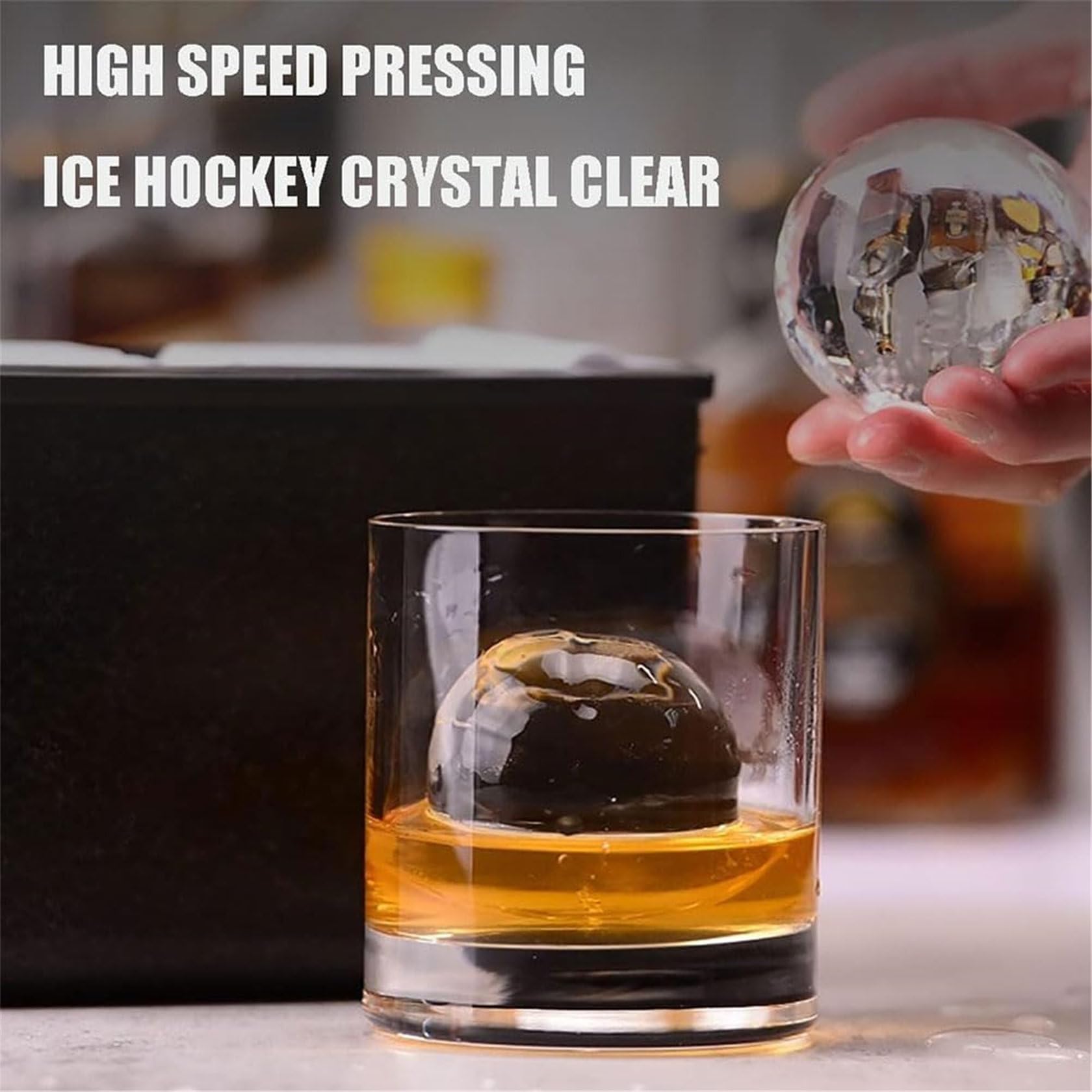 Runde Kugel-Eiswürfelform, 50 mm, Eiskugelform für Gefrierschrank, Aluminium-Cocktail-Eispresse