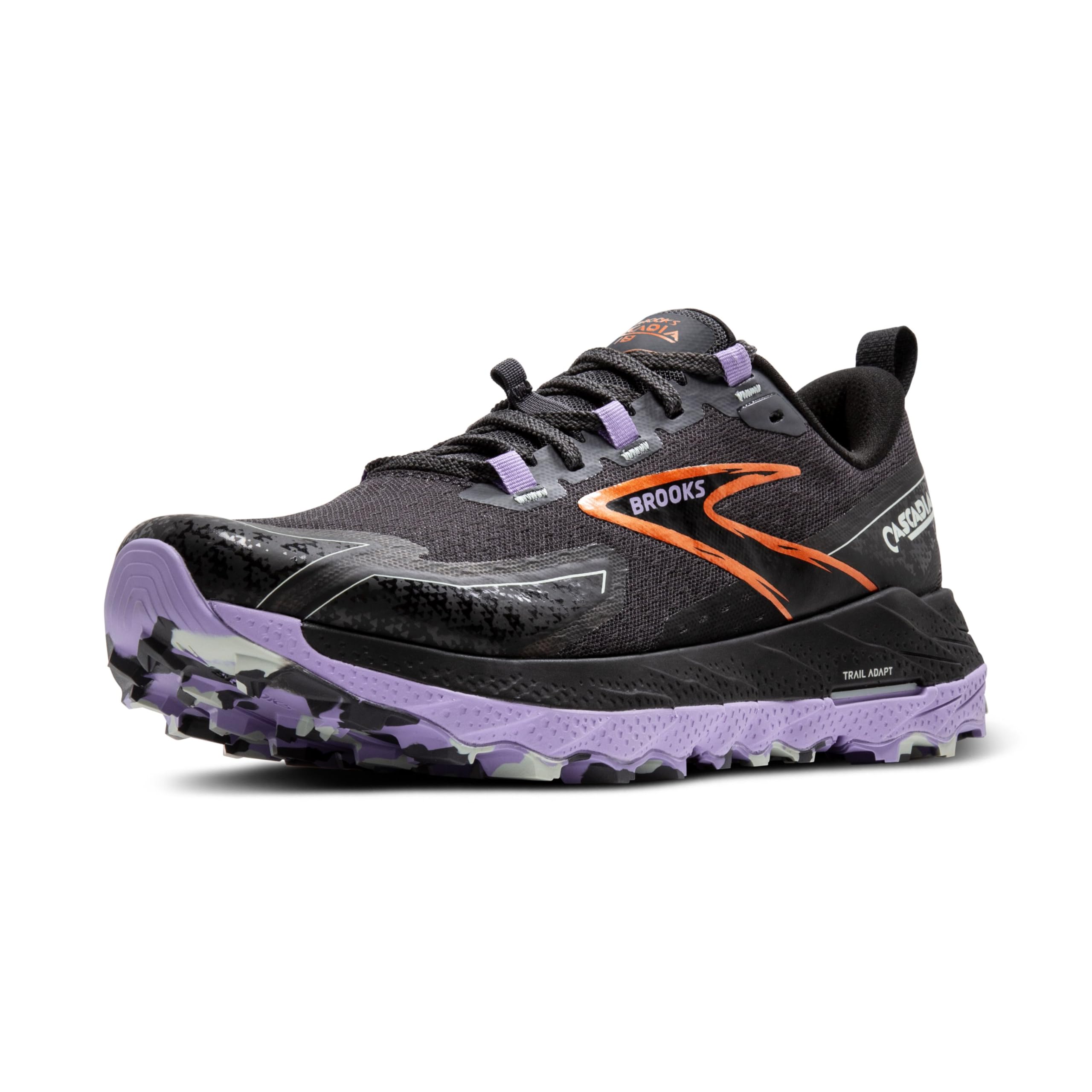 Brooks Women’s Cascadia 18 Mountain Trail Running Shoe - Ebony/Sweet Lavender/Copper - 8 Medium