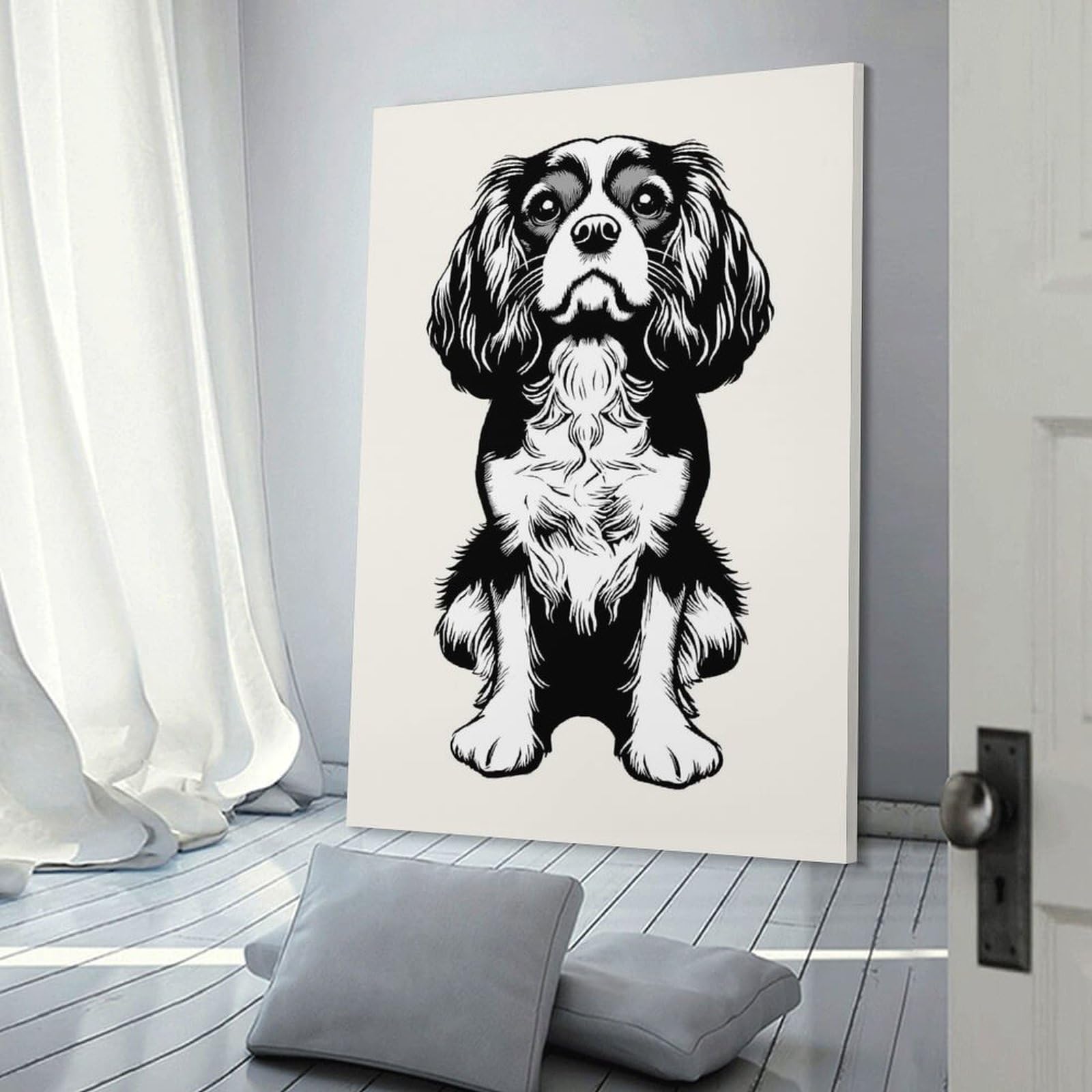 Junmoney Cavalier King Charles Wall Picture Print 16x24inch(40x60cm), for Picture Wall Styling in Lounge Or Bedroom, Ideal for Building A Coordinated Art Wall