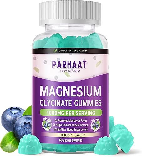 Gomitas de glicinato de magnesio  Suplemento de magnesio y potasio sin azúcar con vitamina D, B6, CoQ10 para calmar el estado de ánimo y el sueño