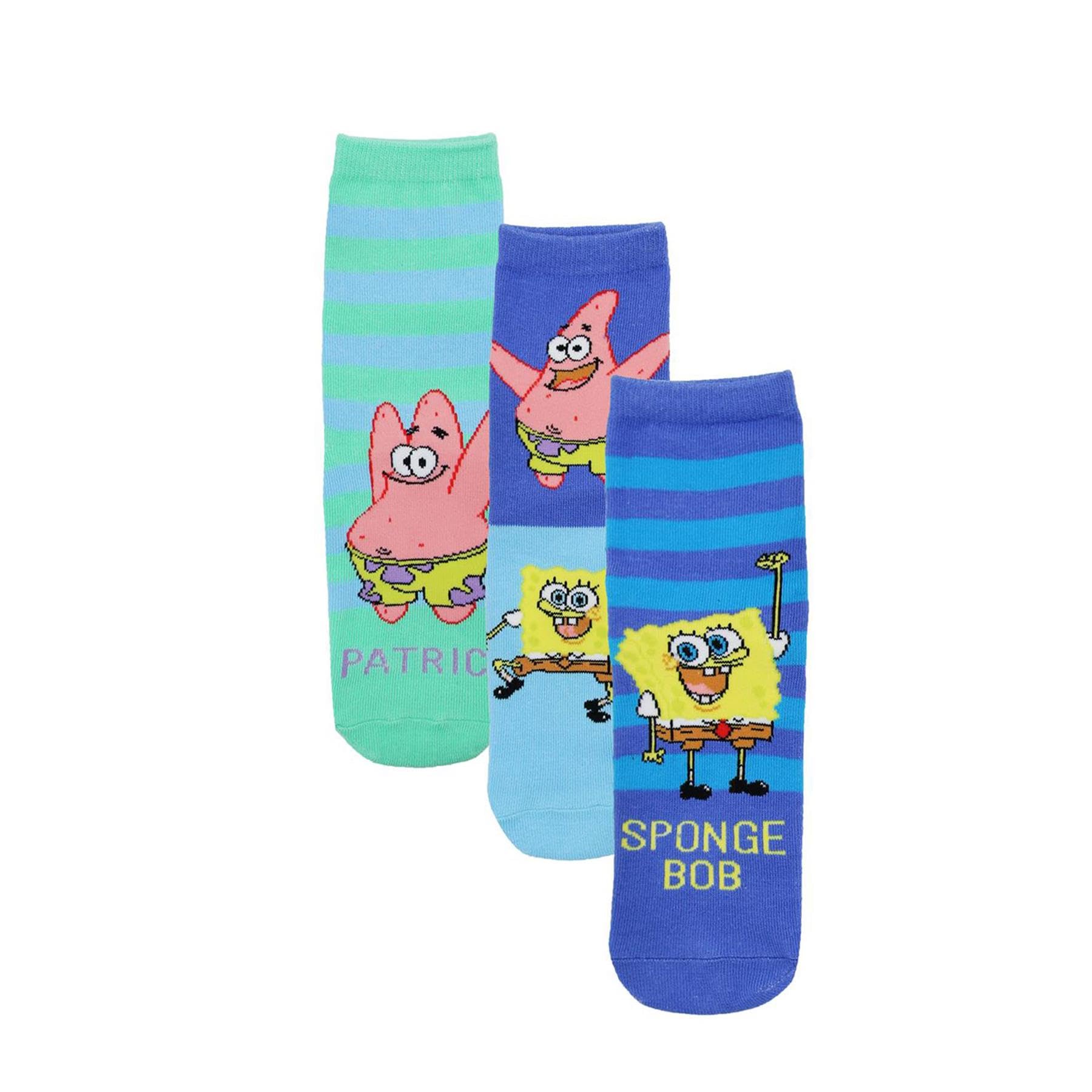 Kids Pack Of 3 Boys Socks Spongebob Squarepants Novelty Officially Licensed Ankle - Socks Spongebob 3 Pack 5-7 Years
