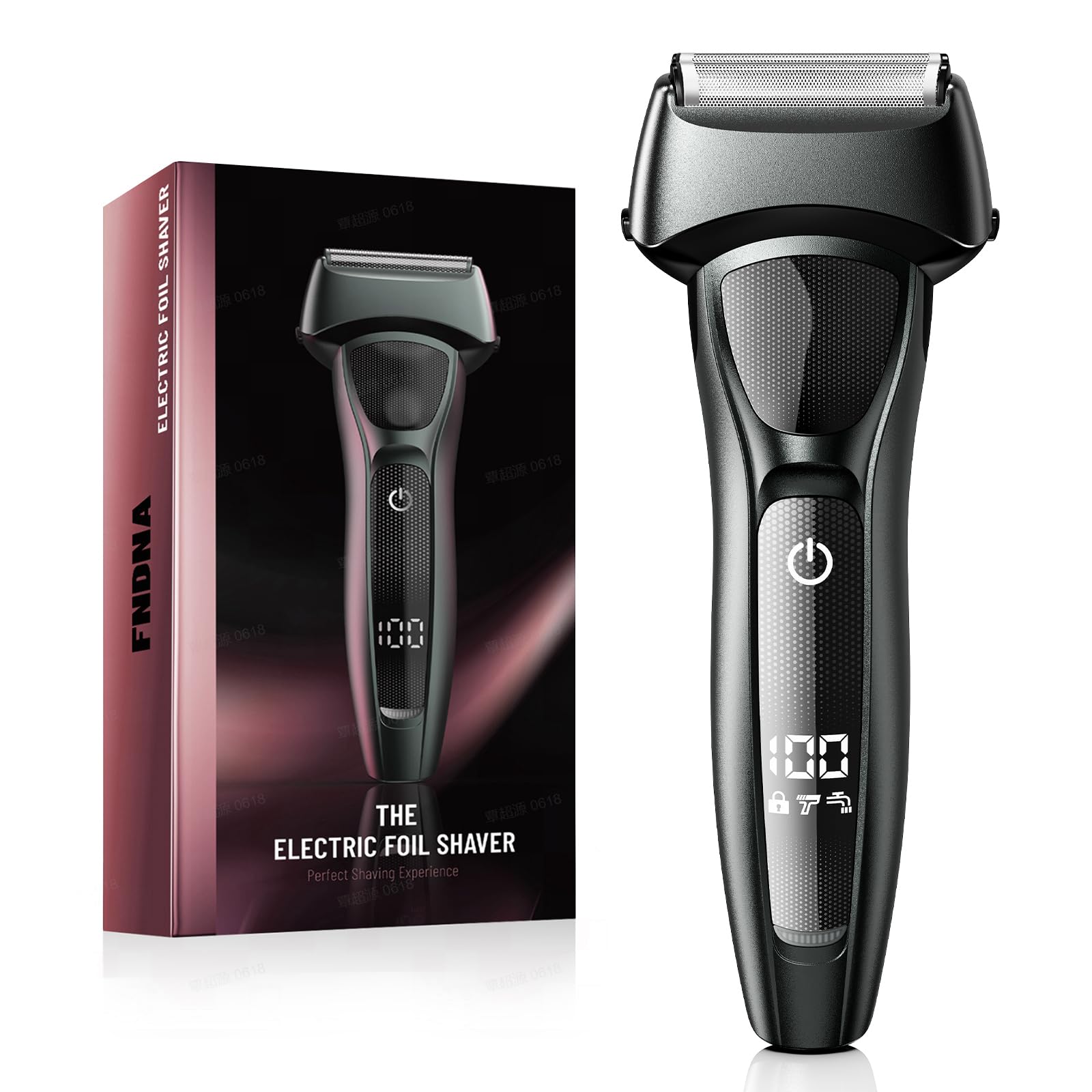 Photo 1 of ** dirty**FNDNA Rechargeable Electric Razor for Men: Floating Foil Shavers with LED Display - Waterproof Wet Dry - 30° Precision Blades, Travel Lock