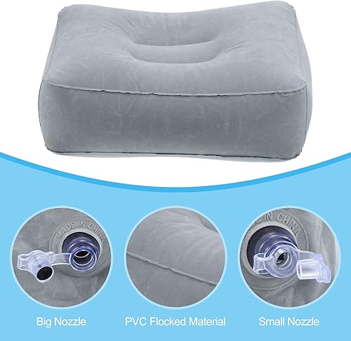 Miniatura 4 de PATIKIL Almohada inflable para reposapies de viaje, cojín inflable para asiento de automóvil, reposapiés, almohada para descanso de piernas para