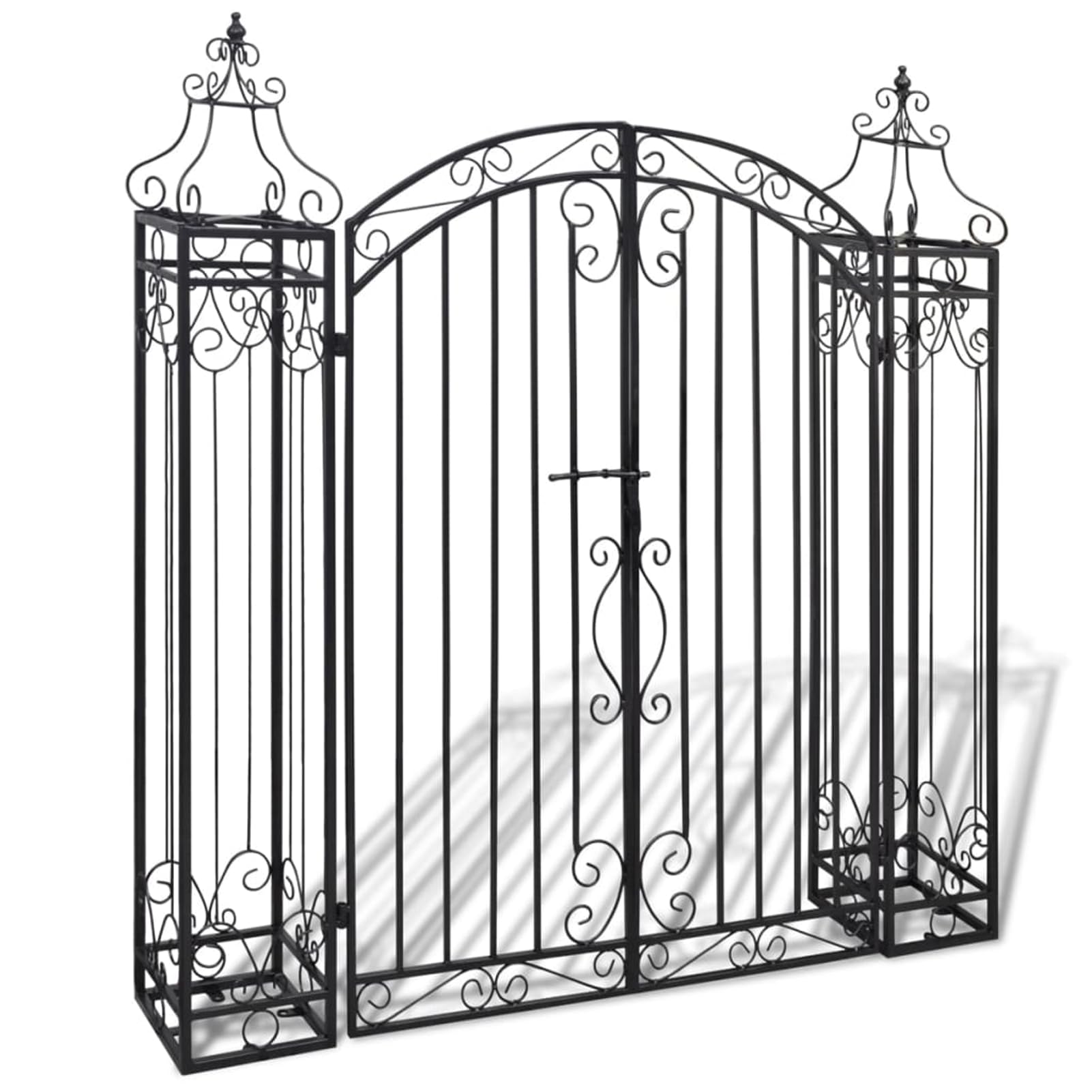 Rantry Garden Gate, Wrought Iron 122x20.5x134 cm, Heavy Duty Driveway Gate with Bolt Hinge, for Outdoor Fence and Garden Entrance