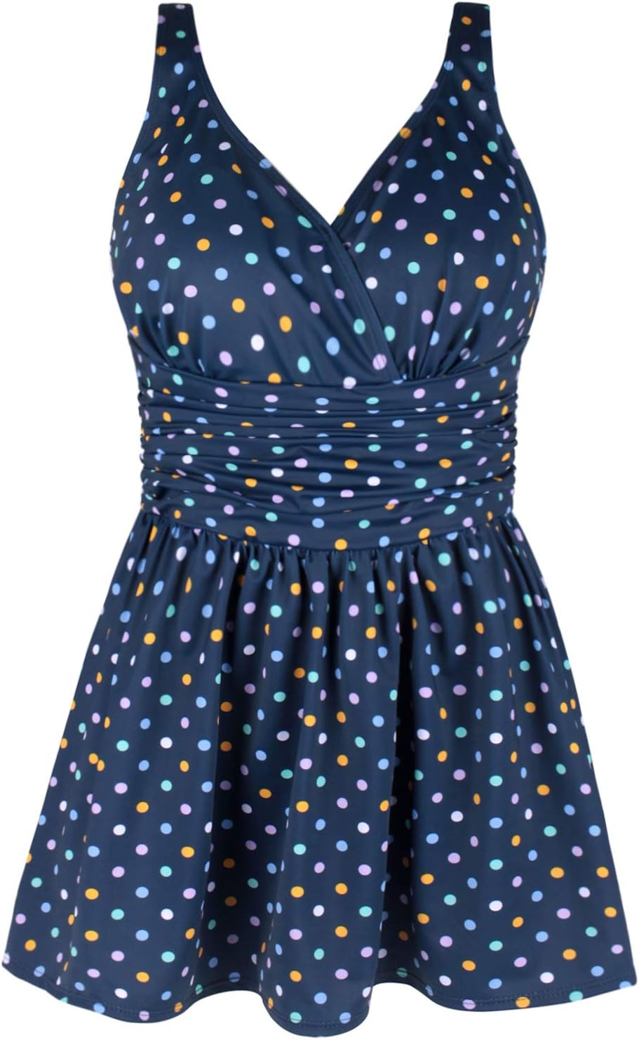 JINXUEER Plus Size Swimsuit Tummy Control Swimwear One Piece Floral Print Swimdress with Flared Skirt for Women