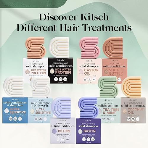 Miniatura 9 de Kitsch Rosemary & Biotin Shampoo and Conditioner Set for Hair Growth - Barra de champú y acondicionador fortalecedor, espesante y voluminizadora,