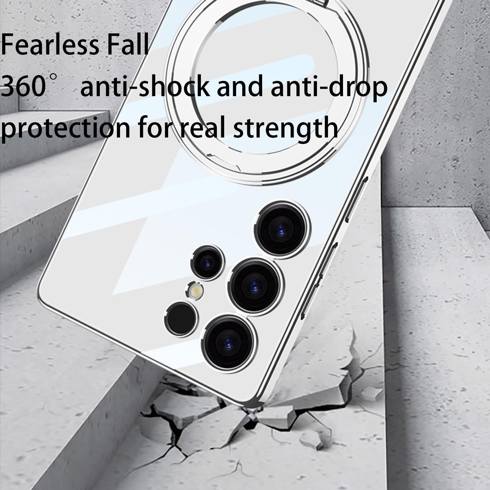 Etui do Samsung Galaxy S25 Ultra, niewidoczny uchwyt magnetyczny, cienkie, odporne na wstrząsy etui (czarne)