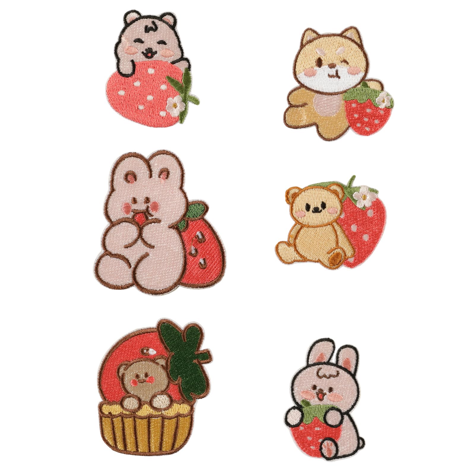 Jazuaiao Pcs Rabbits Sew On/Iron on Patches Cartoon Bear Embroidered Sewing Applique for Bag Decoration