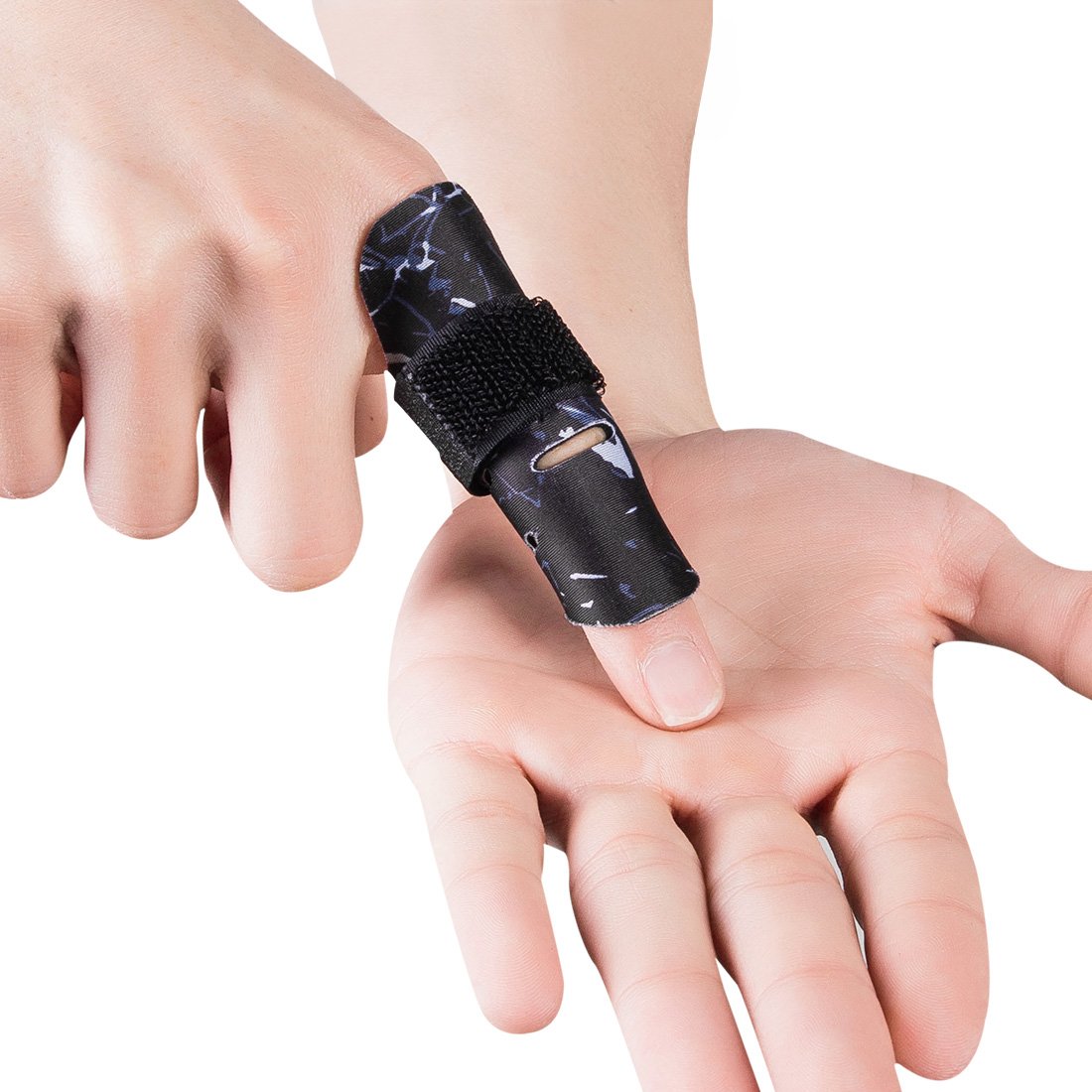Bеѕt Dеаl Chеар 🛒 Kuangmi Adjustable Finger Support Sleeve (2 Pieces) Protector Splint Belt Bandage Pain Relief for Men Women Basketball Volleyball Tennis (S/M, Black)