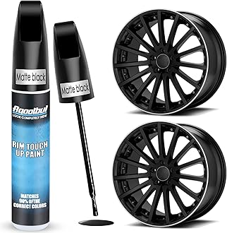 Matte Black Rim Touch Up Paint - Car Wheel Repair Kit Curb Rash, Gloss or Matte Black Rim Touch Up Paint, Quick And Easy Wheel Scratch Repair Kit, Wheel Repair Kit Curb Rash (Matte Black)