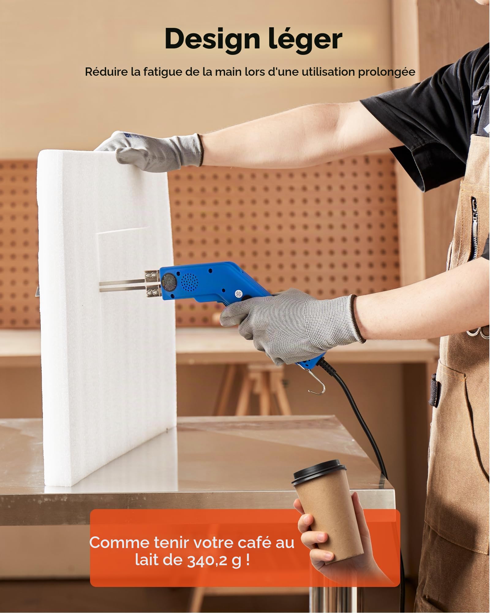 VEVOR Couteau à Mousse Chaud Électrique, 200 W, Découpeur de Mousse Polystyrène, 50 ℃ - 500 ℃, avec Lames 150 mm et 200 mm, Boîte à Outils, pour Couper Panneaux KT, Polyéthylène, Éponge, Caoutchouc