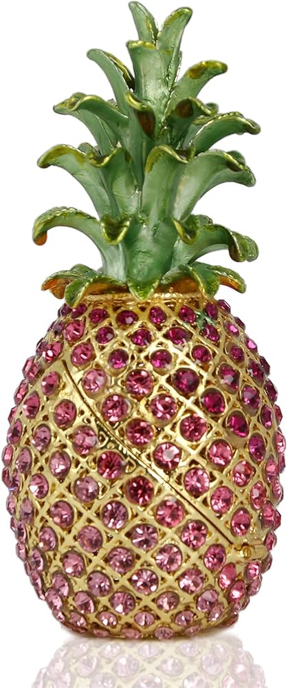 Amazon.com: SEVENBEES Large Pink Pineapple Jewelry Trinket Boxes