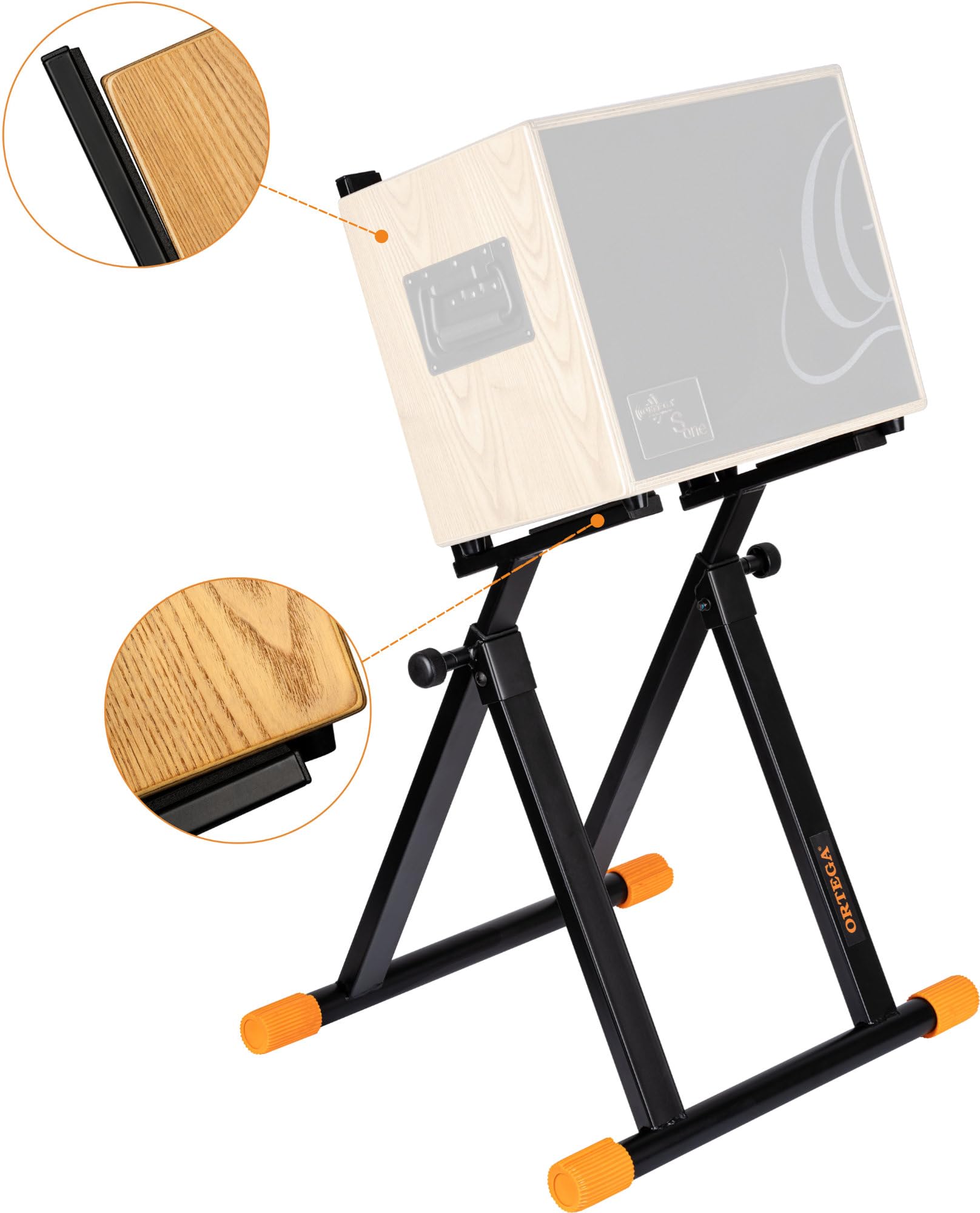 Ortega Guitars Höhenverstellbarer Amp Stand – Ständer für Verstärker bis 70 kg – Stahl, Schwarz (OAS)