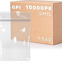 Vista 16 de GPI - Paquete de 100 bolsas de plástico transparente con cremallera de 1 x 1 pulgada de grosor, bolsas de plástico transparente con cierre