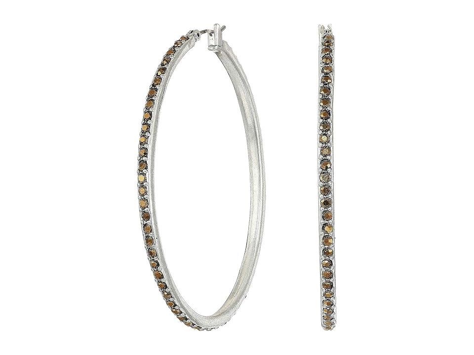 

Lucky Brand Pave Hoop Earrings (Silver) Earring