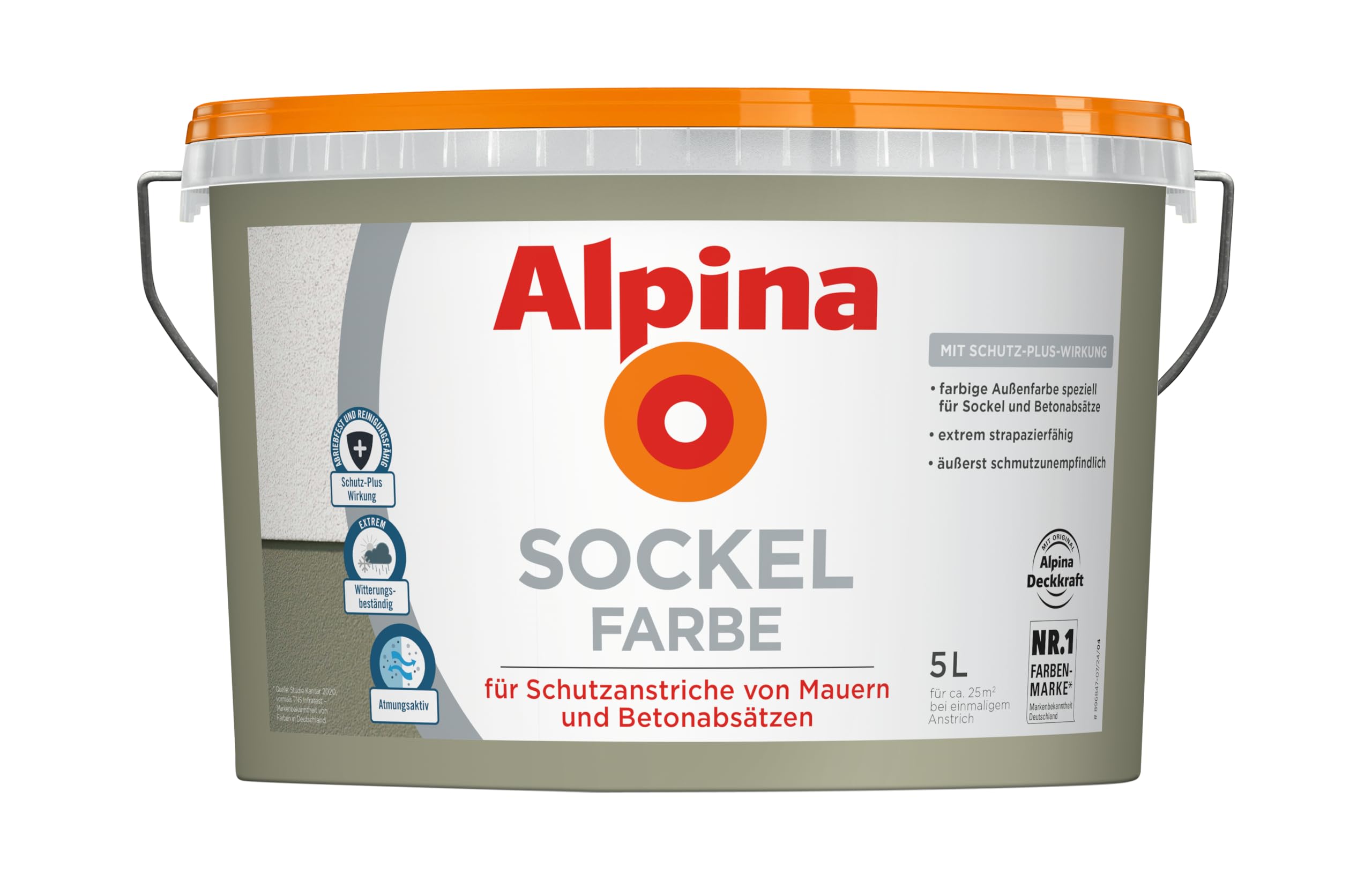 Alpina Sockelfarbe 5 Liter Grau matt