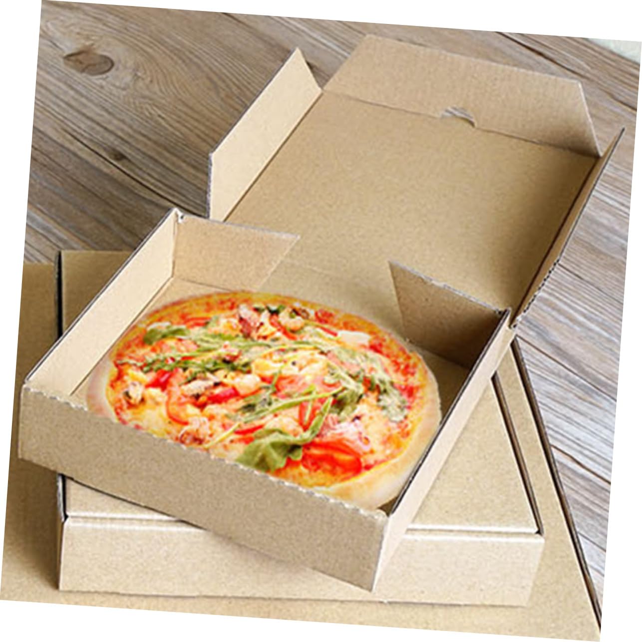 Gatuida 12 Pezzi Scatole per Pizza in Cartone Ondulato Leggero e Facile da Montare, Contenitori per Conservazione e Asporto di Mini Pizza per Feste e Regali