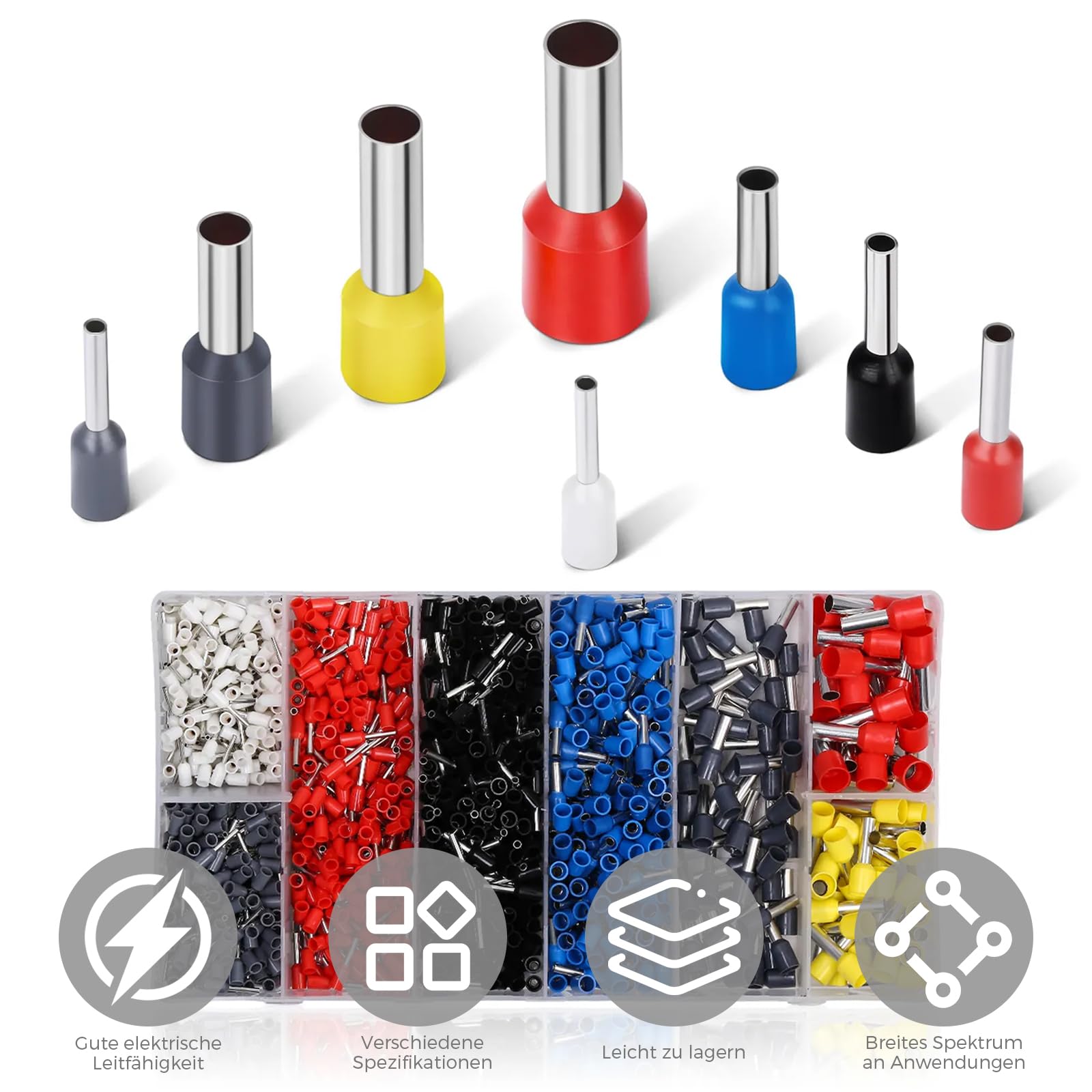 Lot De 2000 Embouts De Câble, 0,5 Mm² à 10 Mm², Embouts De