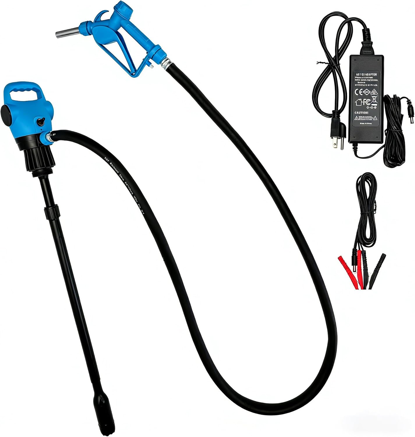 Electric Drum Barrel Pump 55 Gallon, DEF Electric Drum Pump with 120V AC/12V DC Dual Power & Built-in 2-Inch Bung Adapter, 7.4 GPM High Flow Rate for Water, Antifreeze, Diesel, DEF