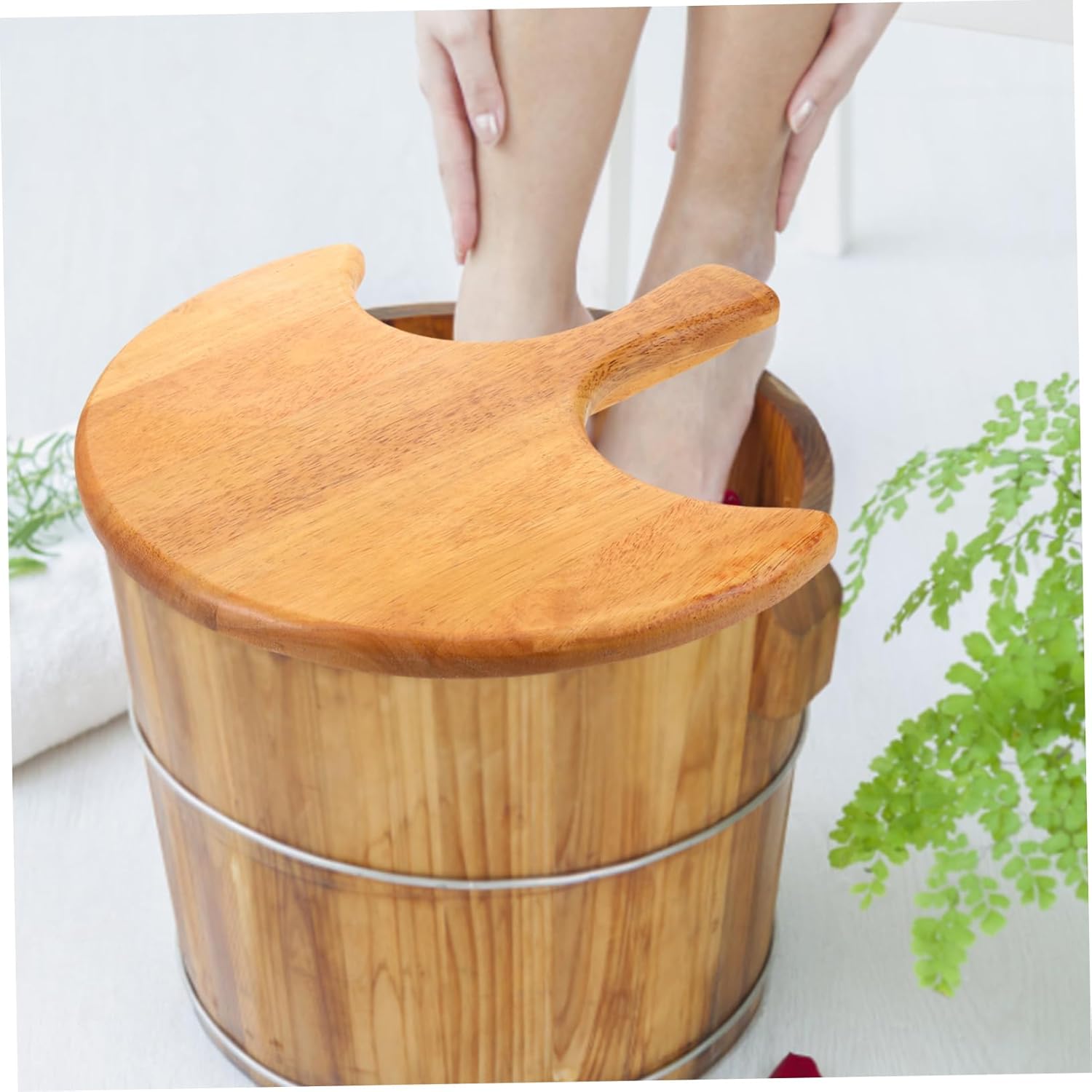 Mikikit Foot Basin Lid Replacement Cover for Foot Bath Spa Smooth Finish Design for Easy Use and Storage for Home Bathing and Sauna Use