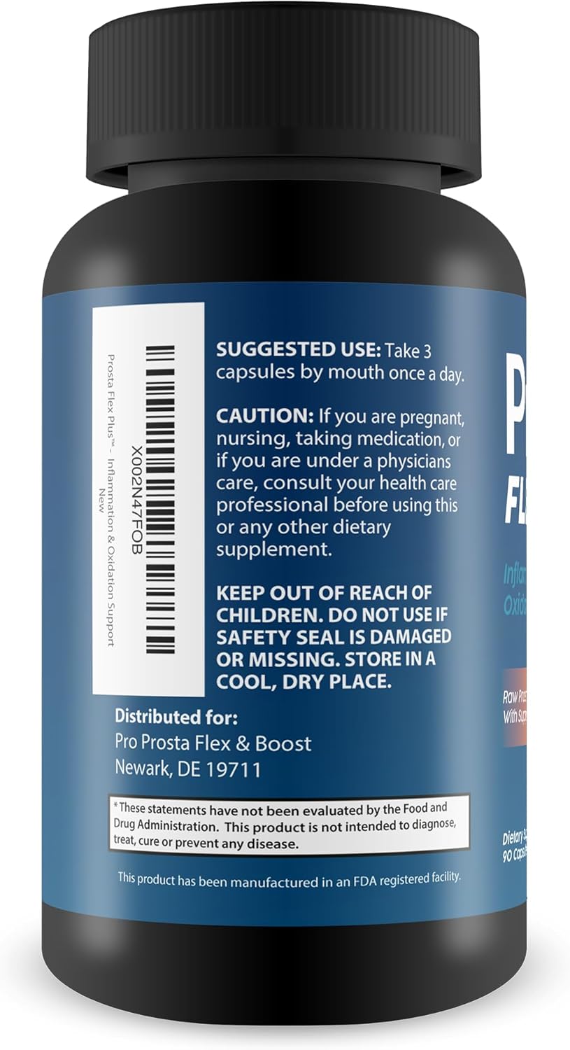 Pro Prosta Flex Plus - Support Reduced Swelling, Improved Circulation, Reduced Oxidative Stress, and Better Overall Health - Herbal Blend with Turmeric for Prostate - Male Formula